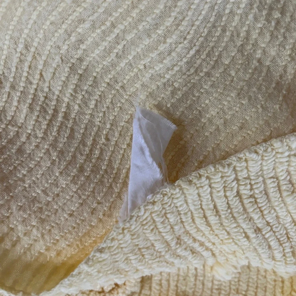 Vintage Chenille Bedspread Full Queen Butter Yellow Daisy Candlewick Quilt